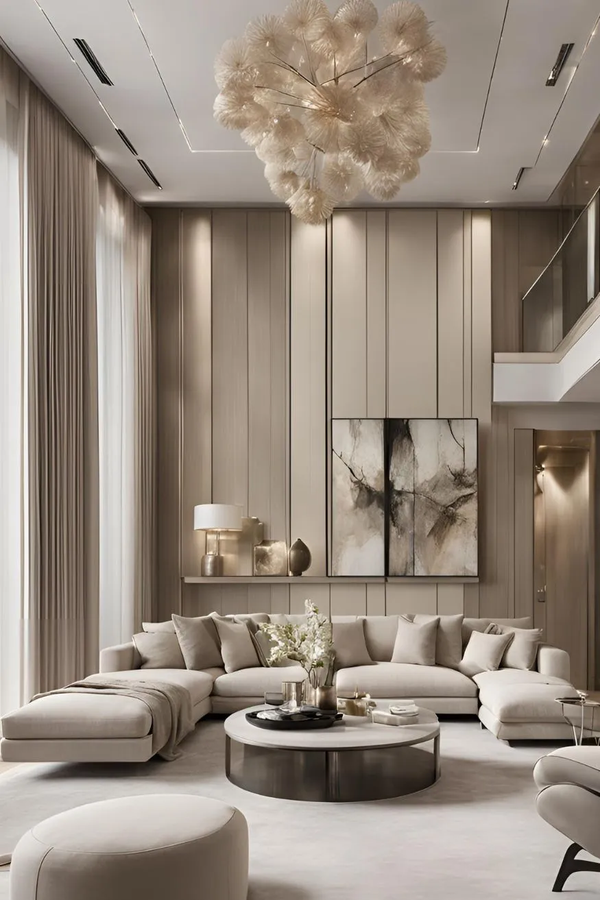 Neutral Color Palette for Luxurious Penthouse Apartment Aesthetic