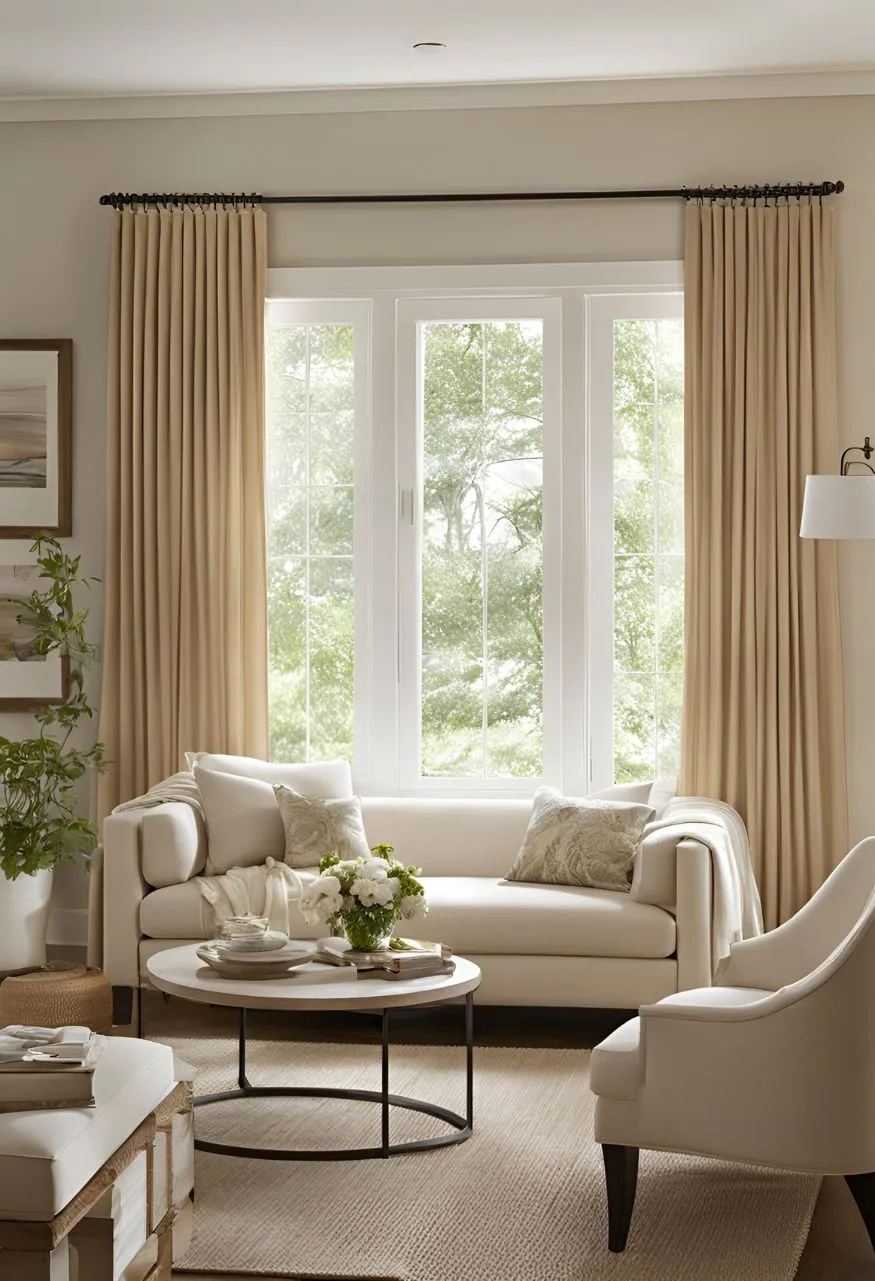Opt for Simple, Elegant Window Treatments Cozy Cottage Living Room