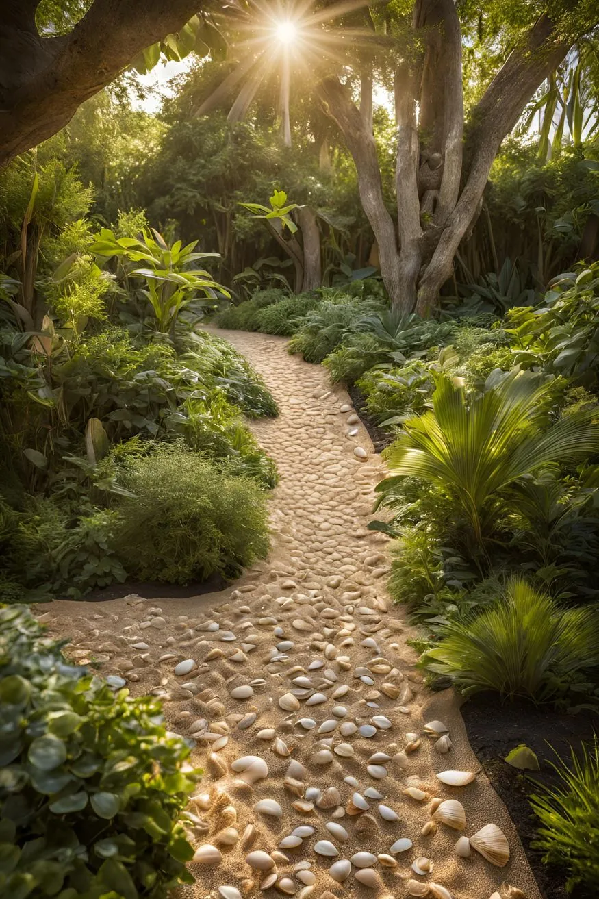 Sand and Shell Path For Cheap Walkway
