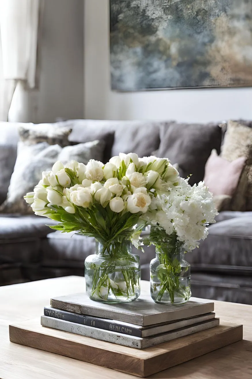 Show Off Fresh Flowers for Creative Coffee Table Decor Ideas