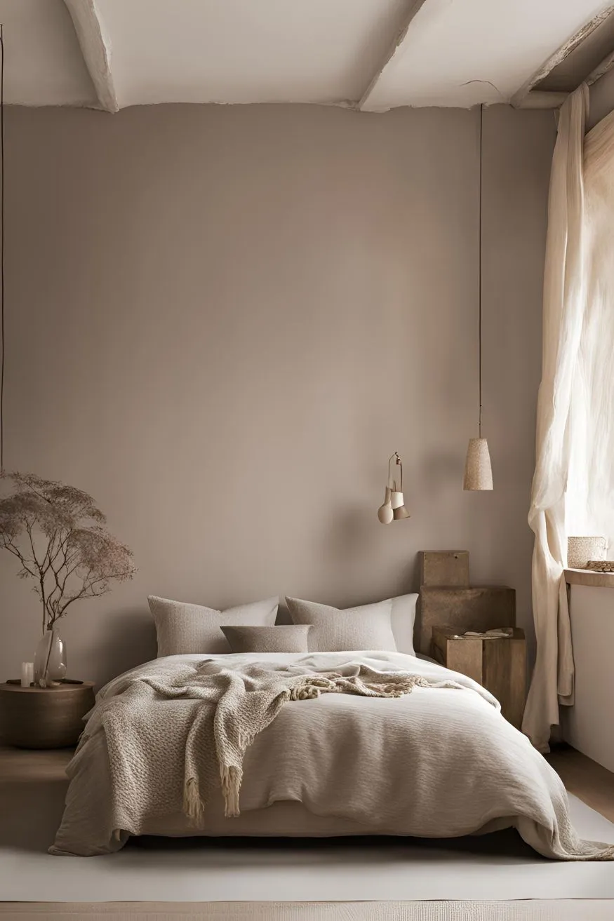 Soft, Diffused Colors in Wabi Sabi Bedroom Design