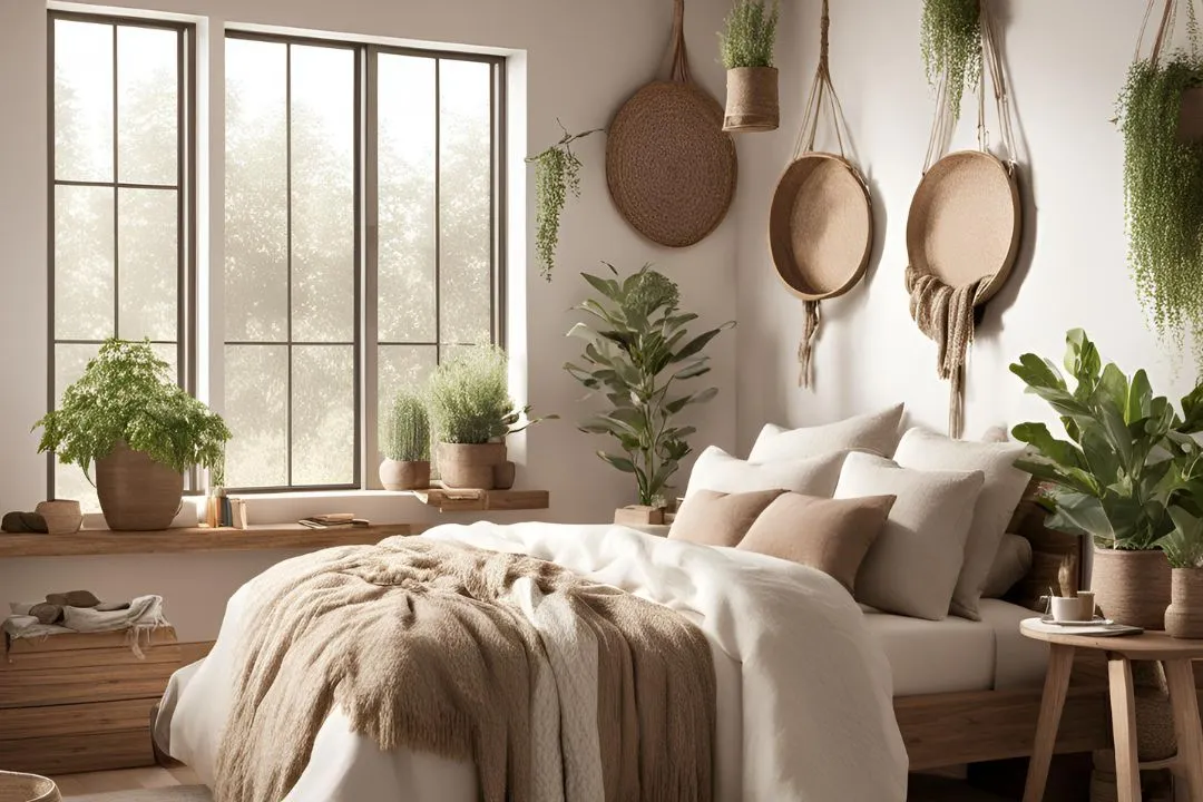 Start with a Neutral Base for Boho Farmhouse Bedroom