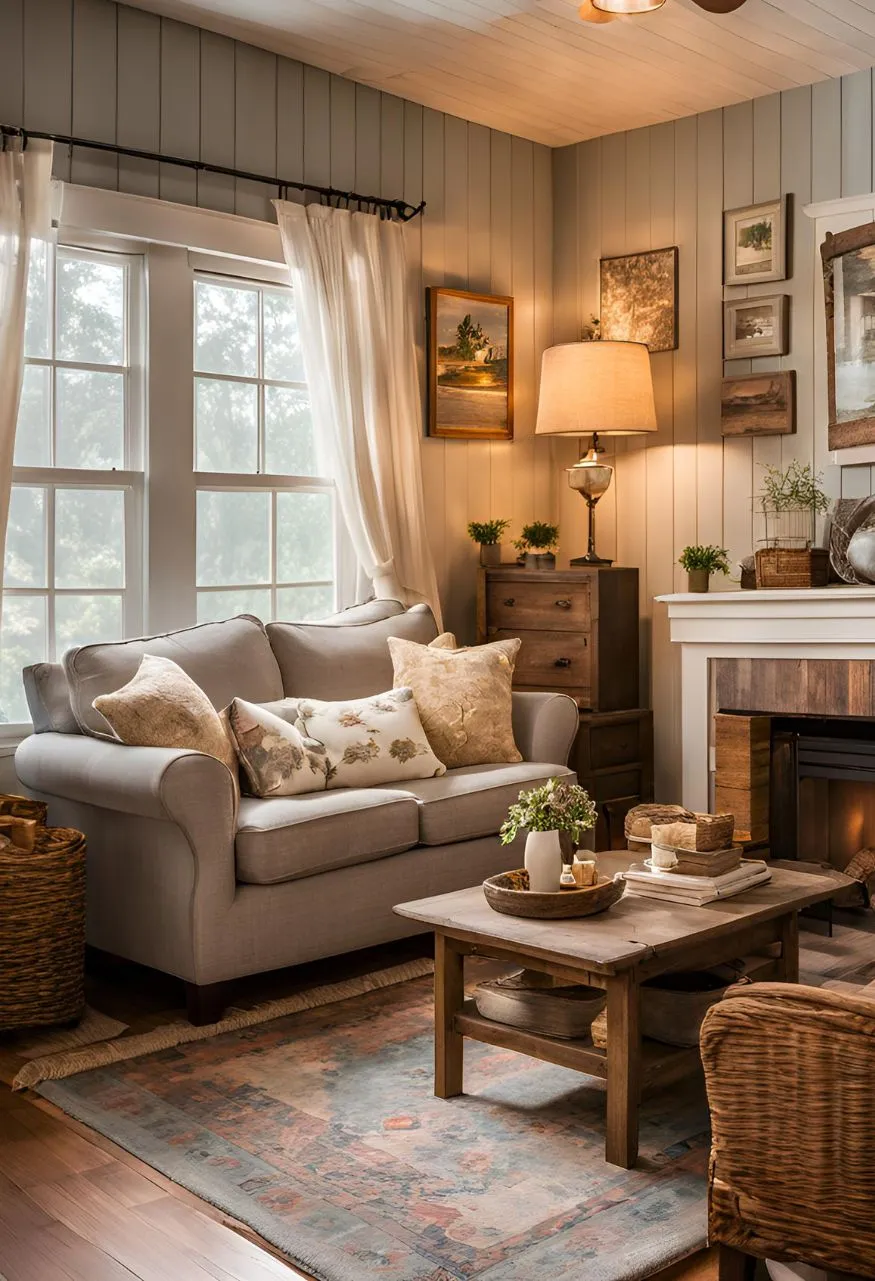 Try a Shiplap Wall Cozy Cottage Living Room