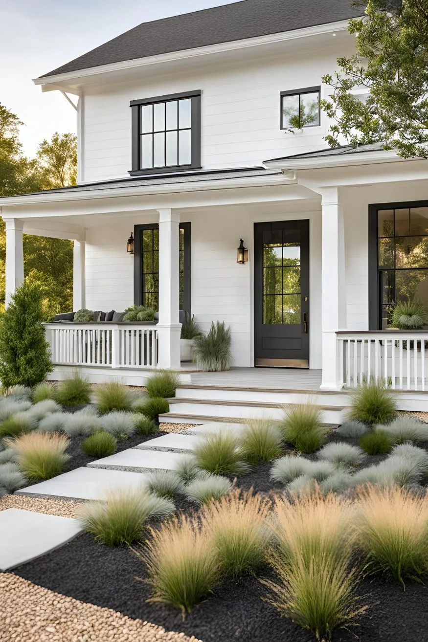 Use Neutral Landscaping For Modern Farmhouse Exterior Designs