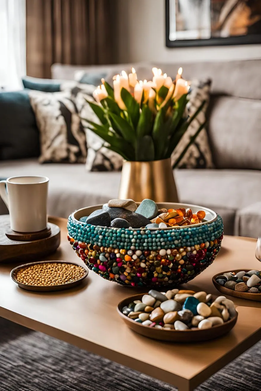 Use a Decorative Bowl for Small Items for Creative Coffee Table Decor Ideas