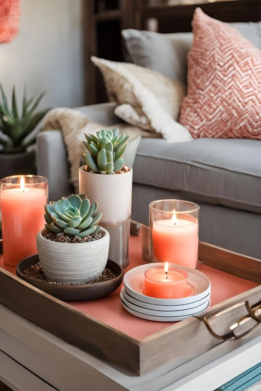 Use a Tray to Corral Items for Creative Coffee Table Decor Ideas