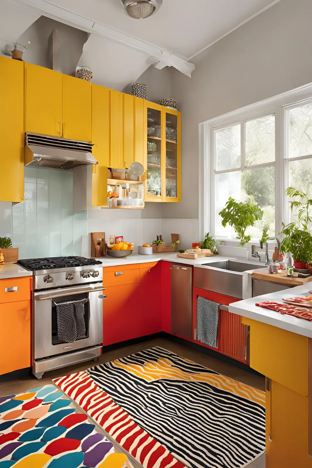 Vibrant Rugs and Mats for Kitschy Kitchen