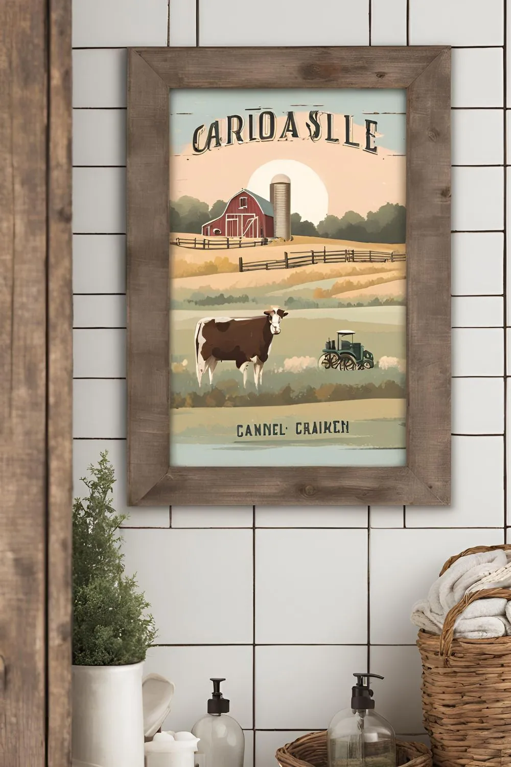 Vintage Sign Art for Farmhouse Bathroom