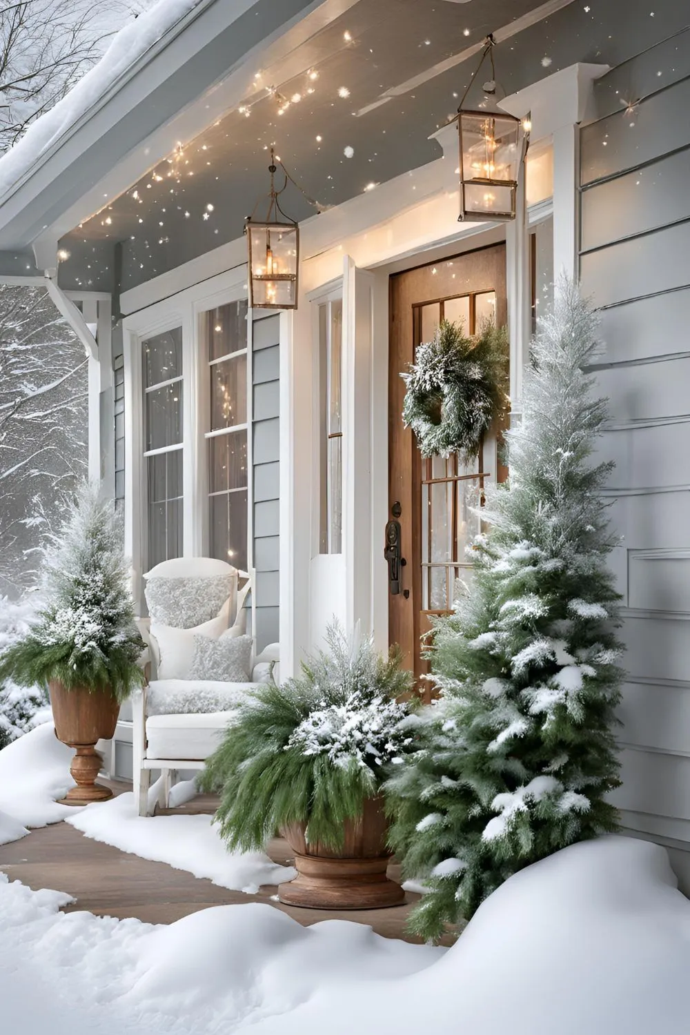 White Winter Wonderland For Winter Planters Front Porch