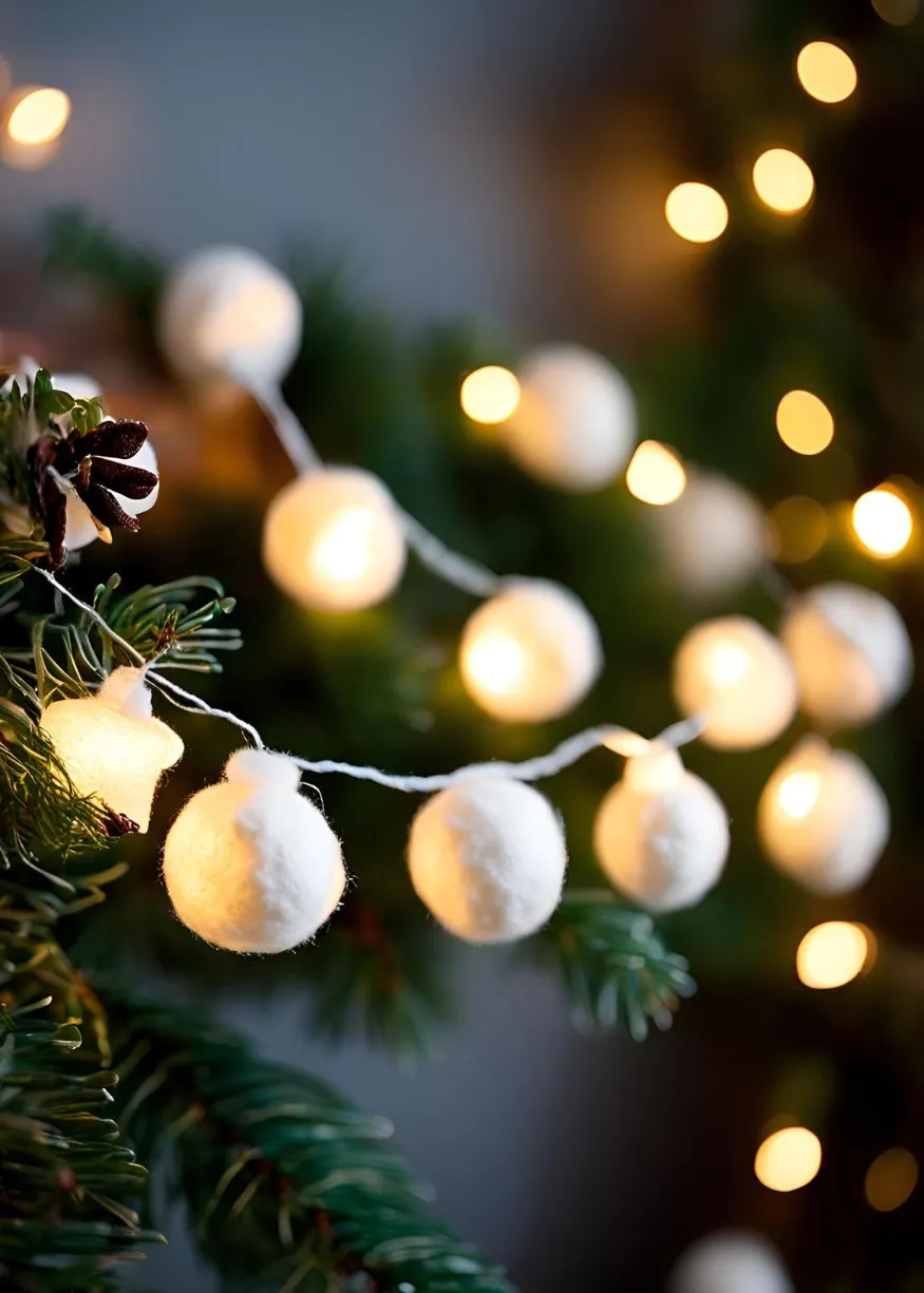 Wool Felt Snowball Garland