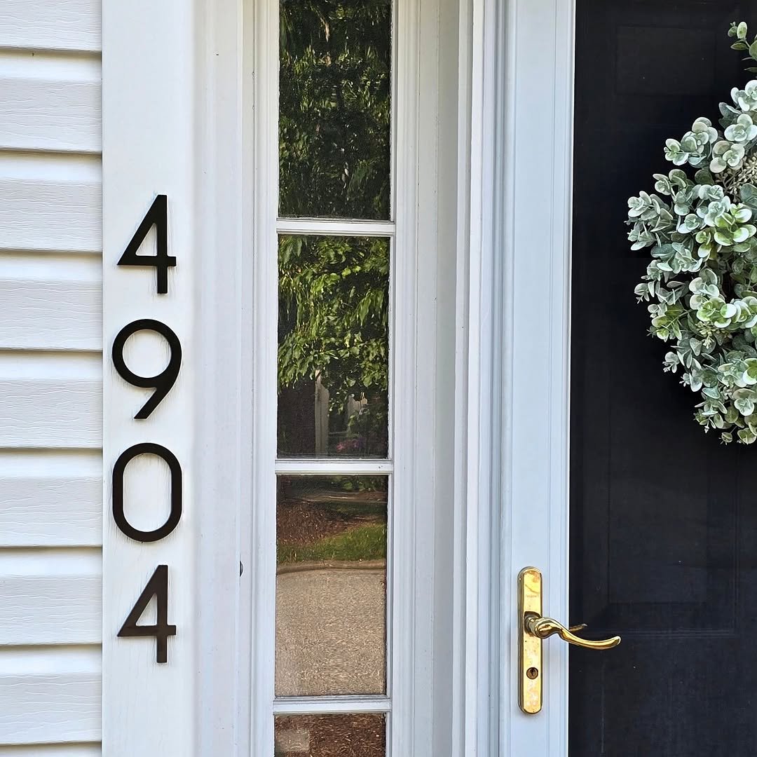 Bold House Number Home Entrance Designs 