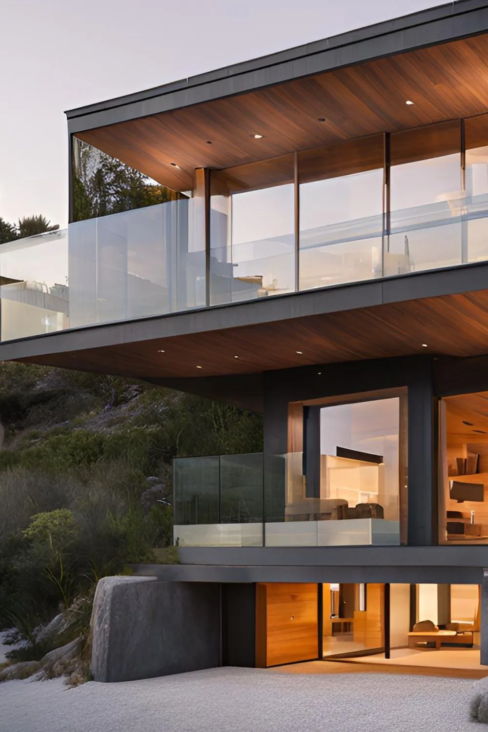 Cantilevered Structures for Modern Beach House Exterior