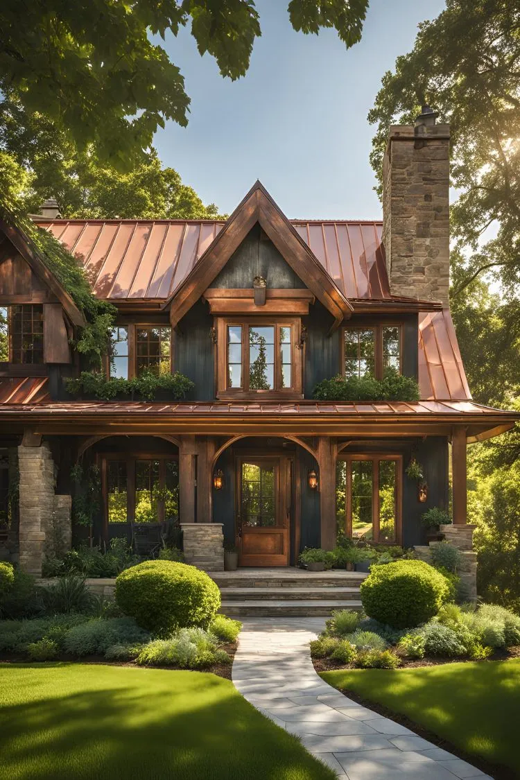 Copper Gutters and Accents