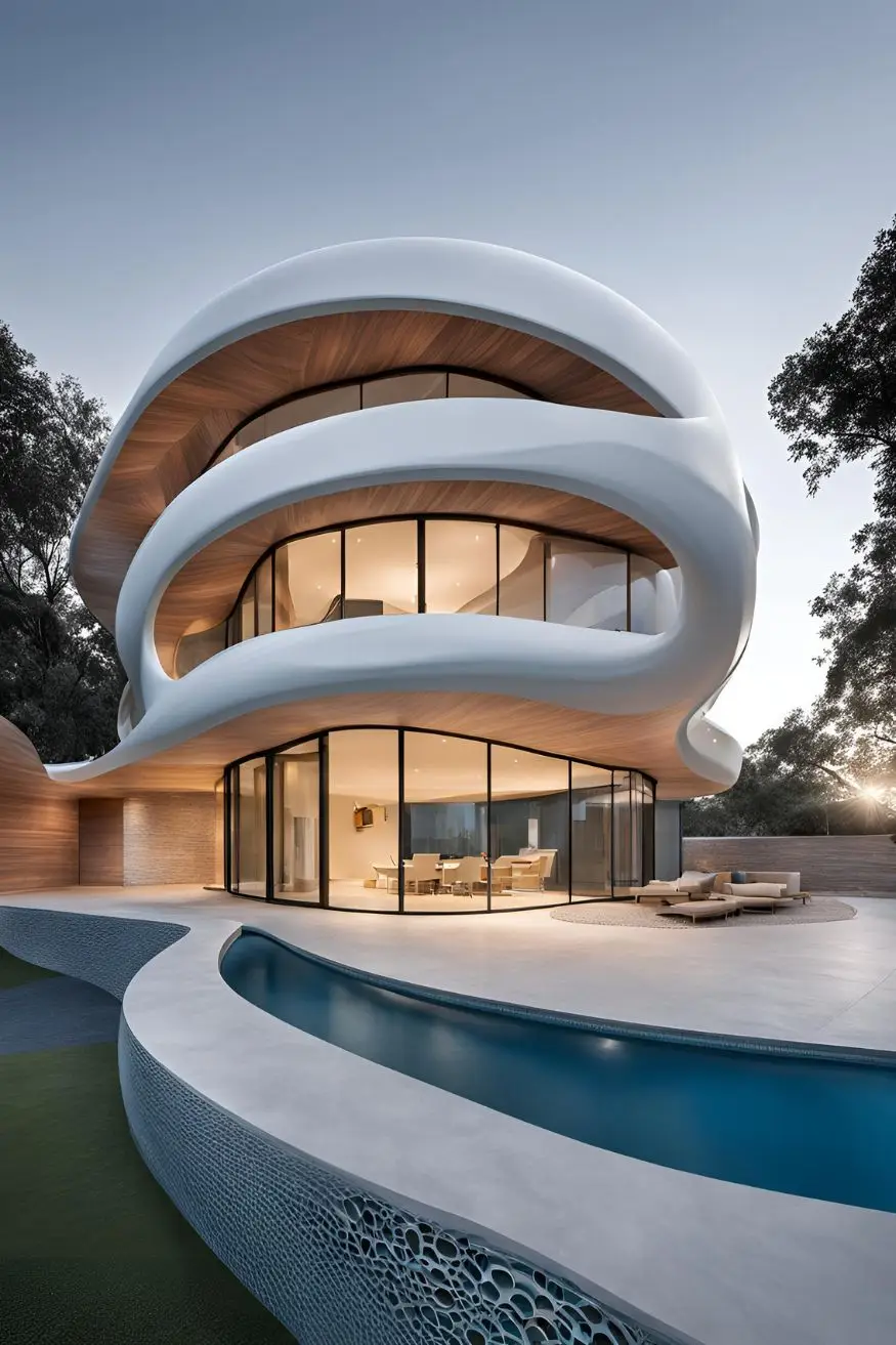 Curved Architecture Inspired by Ocean Waves