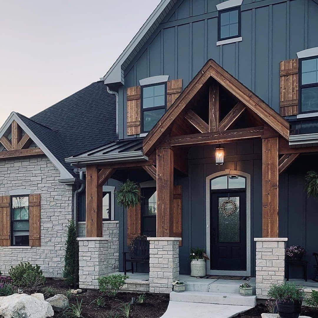 Dusty Blue for Modern Farmhouse Exterior Colors