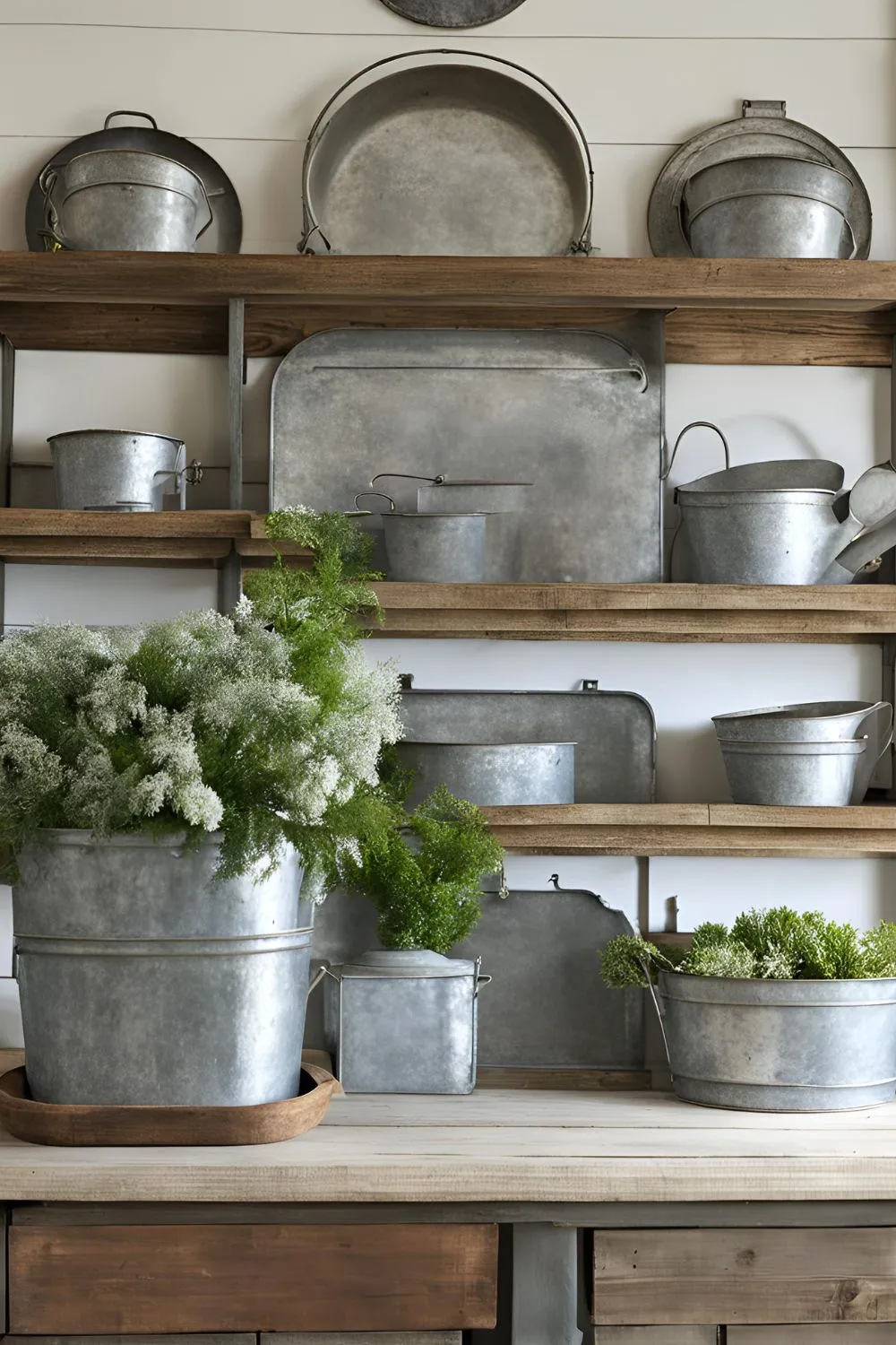 Galvanized Metal Accents for Vintage Farmhouse