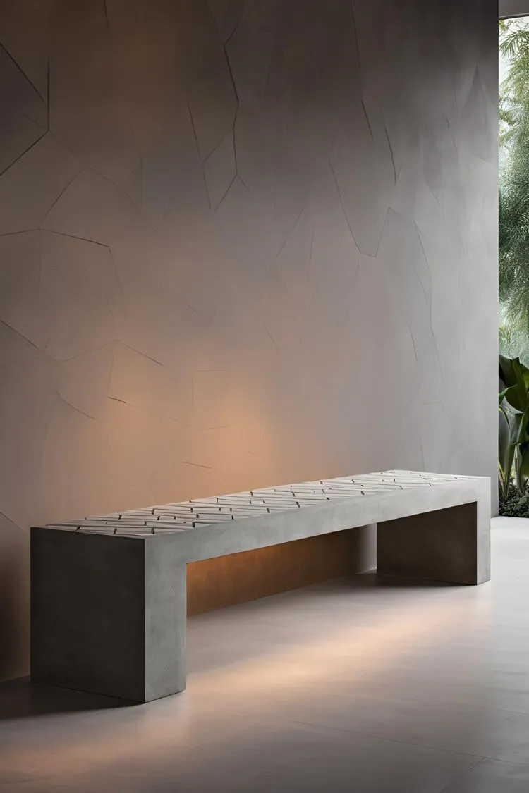 Geometric Concrete Bench