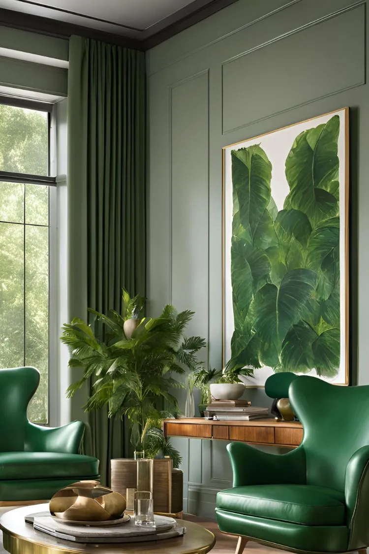 Green Leather Armchairs