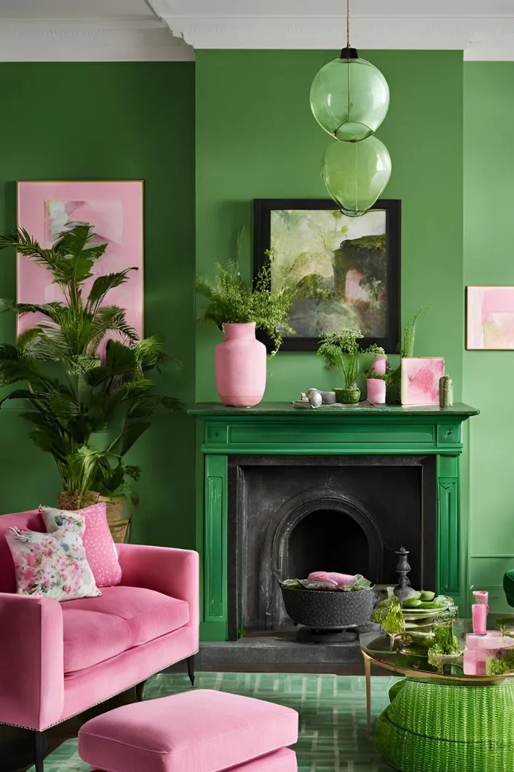 Green and Pink Color Scheme