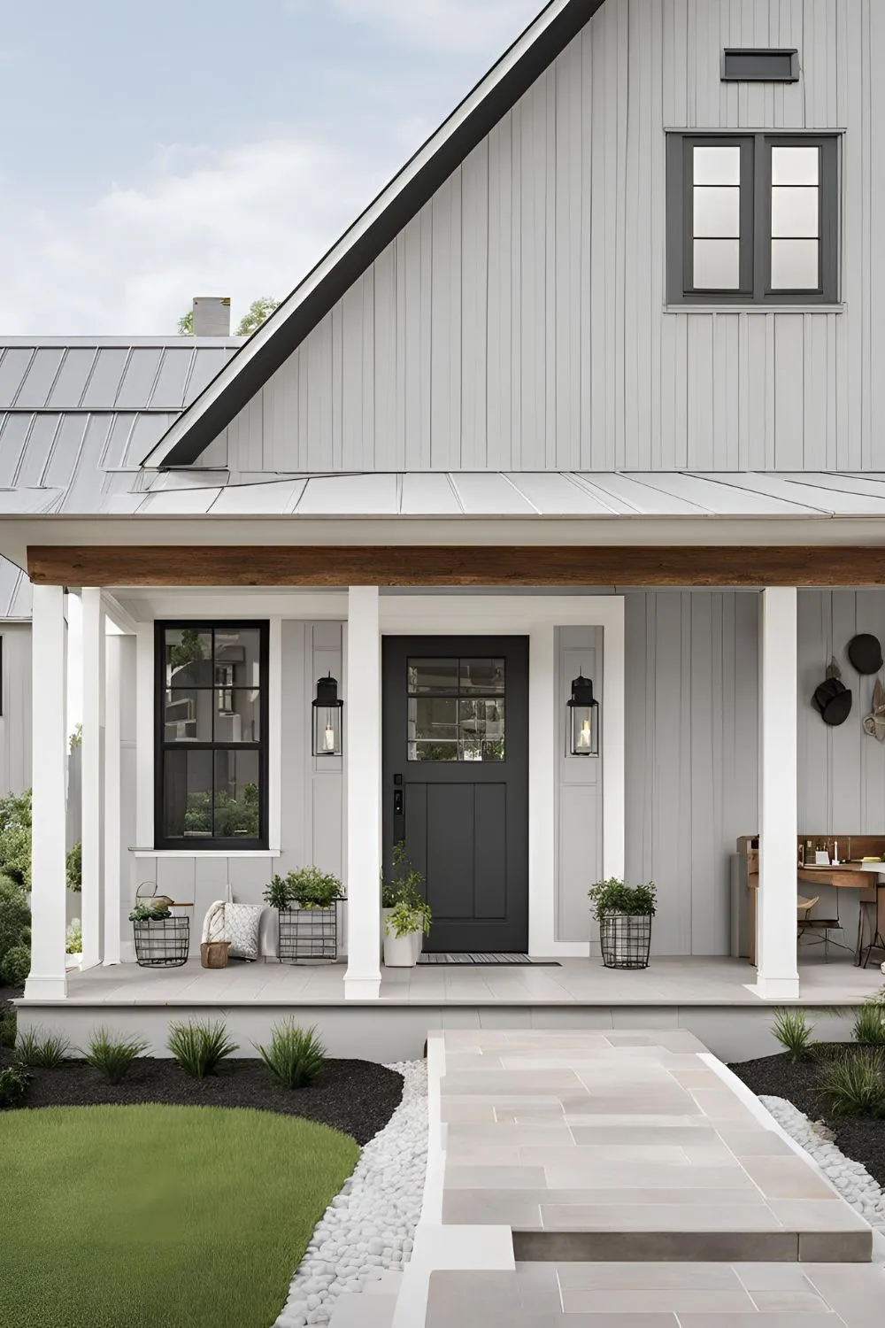 Light Gray for Modern Farmhouse Exterior Colors