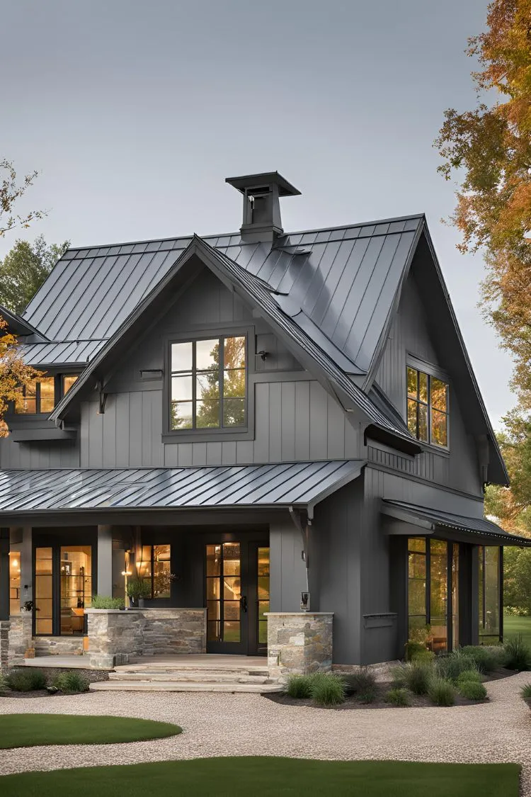 Metal Roof in Slate Gray