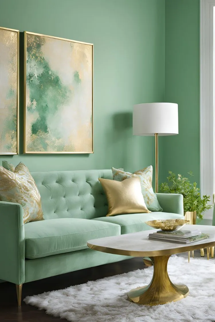 Mint Green and Gold Color Scheme