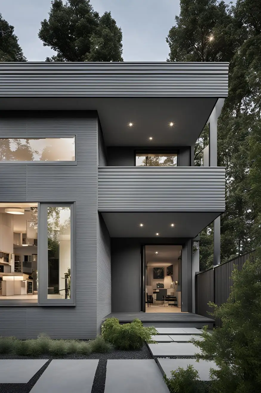 Monochromatic Gray Exterior with Texture