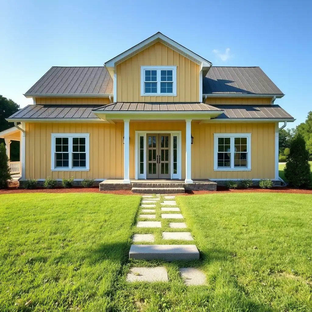 Muted Yellow for Modern Farmhouse Exterior Colors