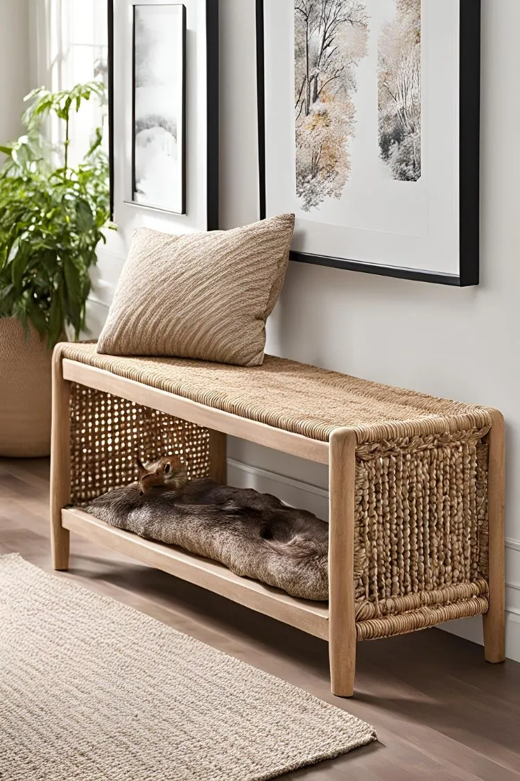 Natural Woven Bench