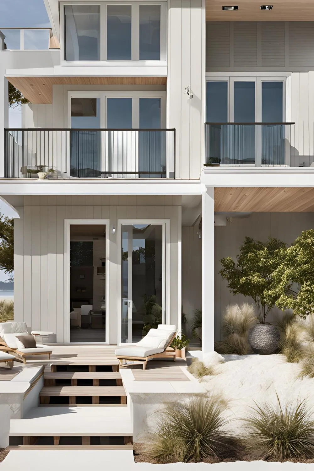 Neutral Color Palette for Modern Beach House Exterior