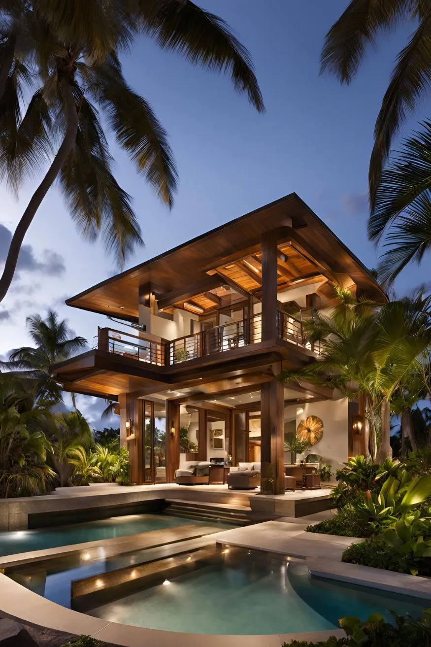 Polynesian Inspired Tropical Residence