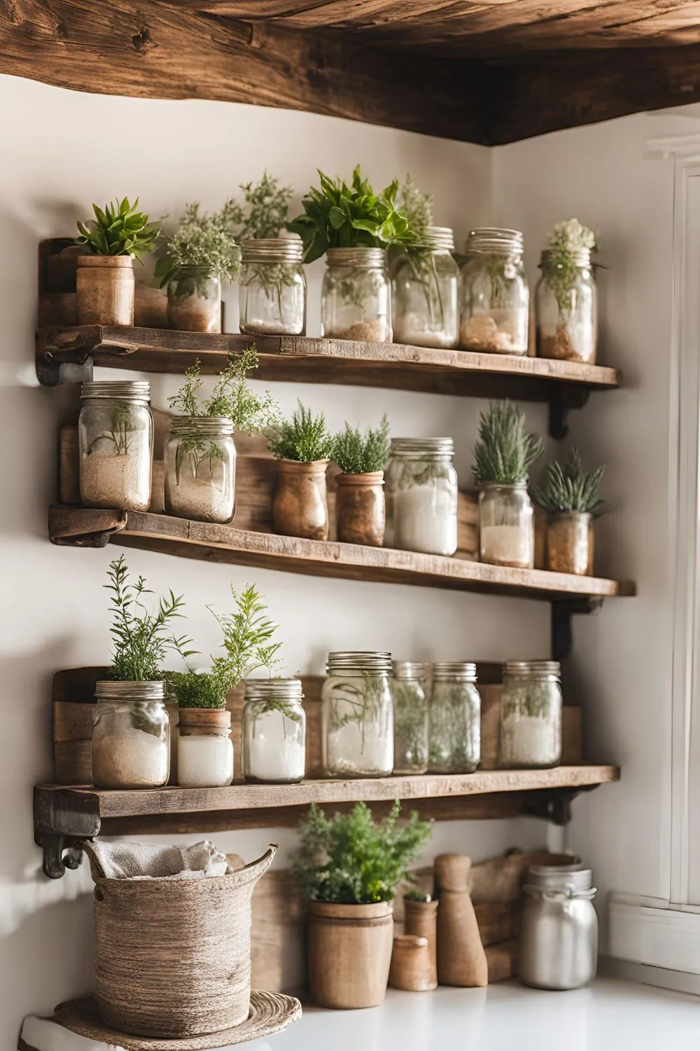 Rustic Shelving for Vintage Farmhouse