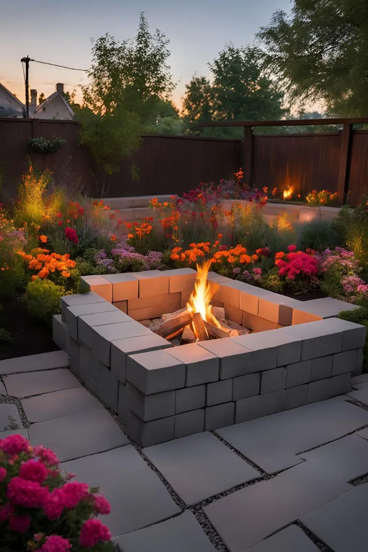 Stacked Cinder Block Pit