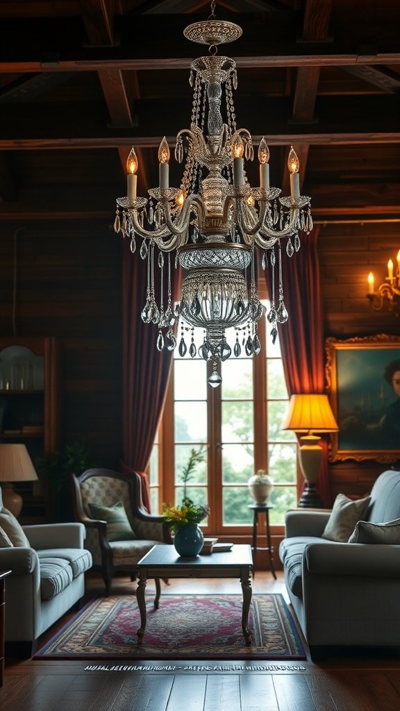 12 crystal chandeliers
