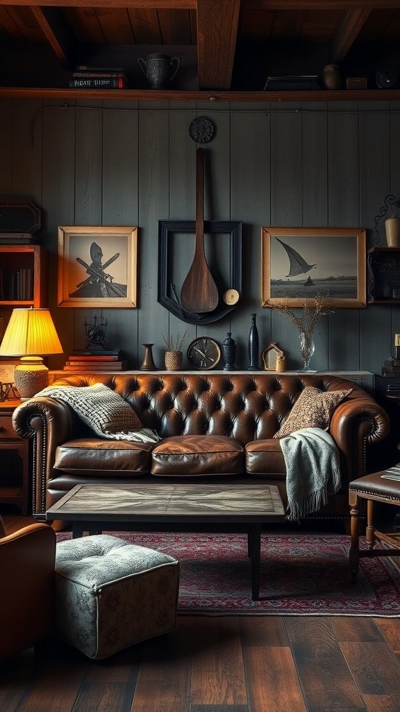 2 vintage leather chesterfield