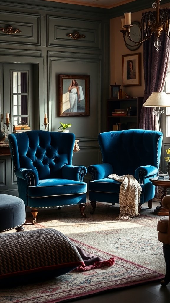 6 velvet accent chairs