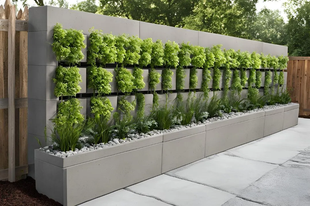 Concrete Block Planter Wall