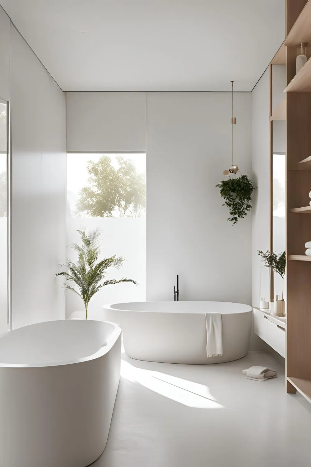 Minimalist White Bathroom Design