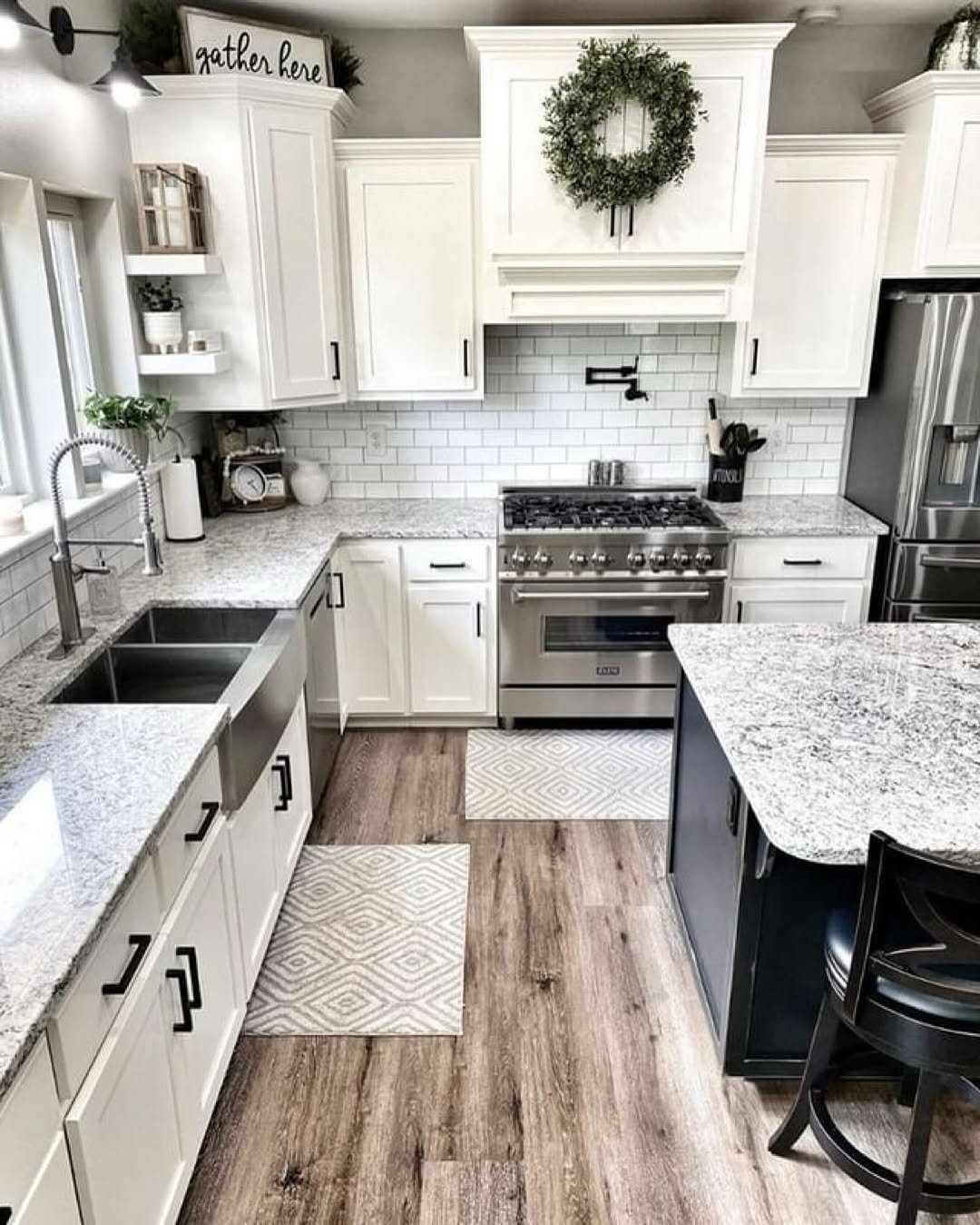 Mixed Metal Hardware Farmhouse Kitchens