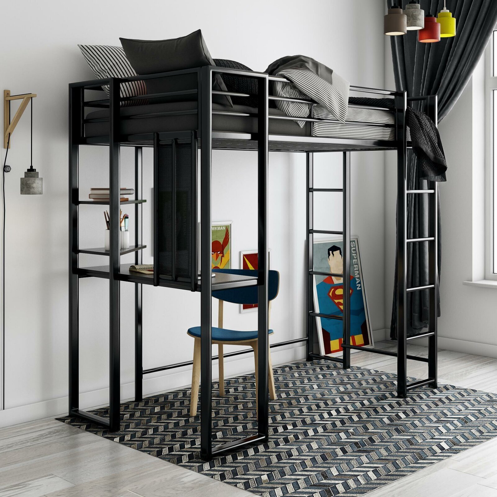 Monochromatic Loft Bed Ideas