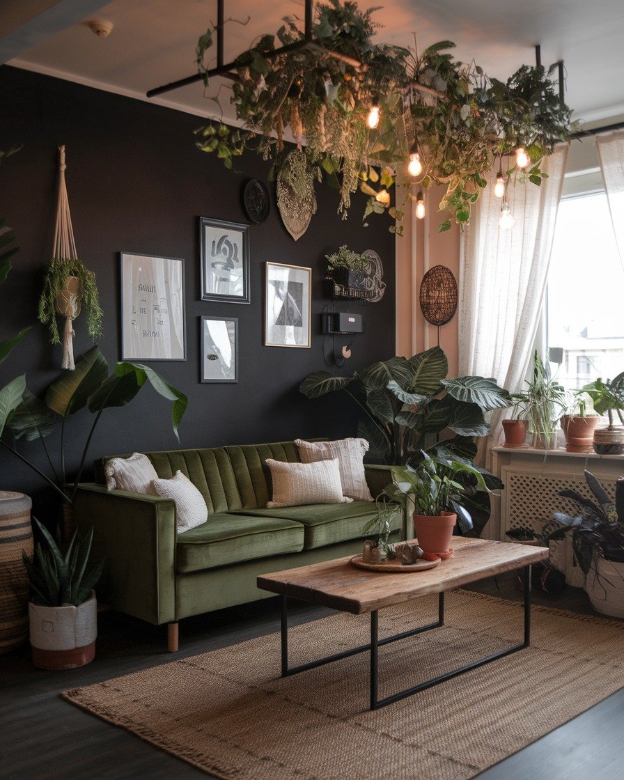 Moody Art Gallery Dark Feminine Living Room