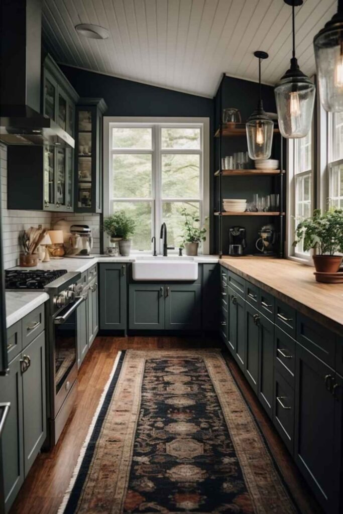 Moody Green Cabinets