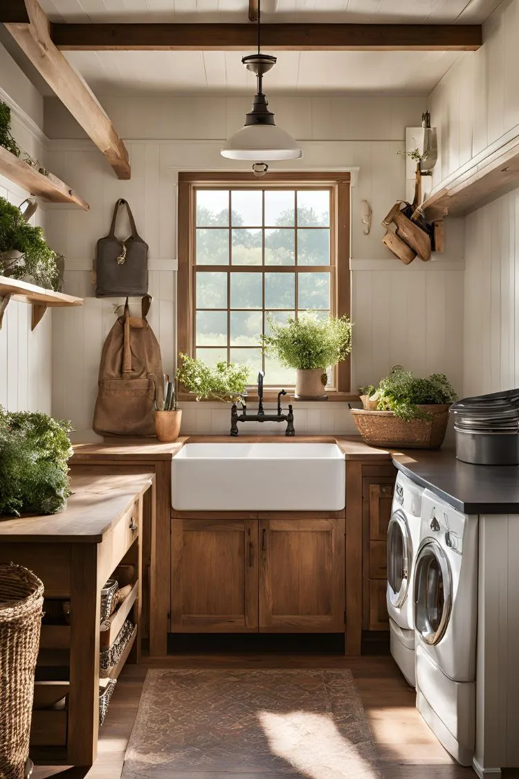 Mudroom With a Farm Sink