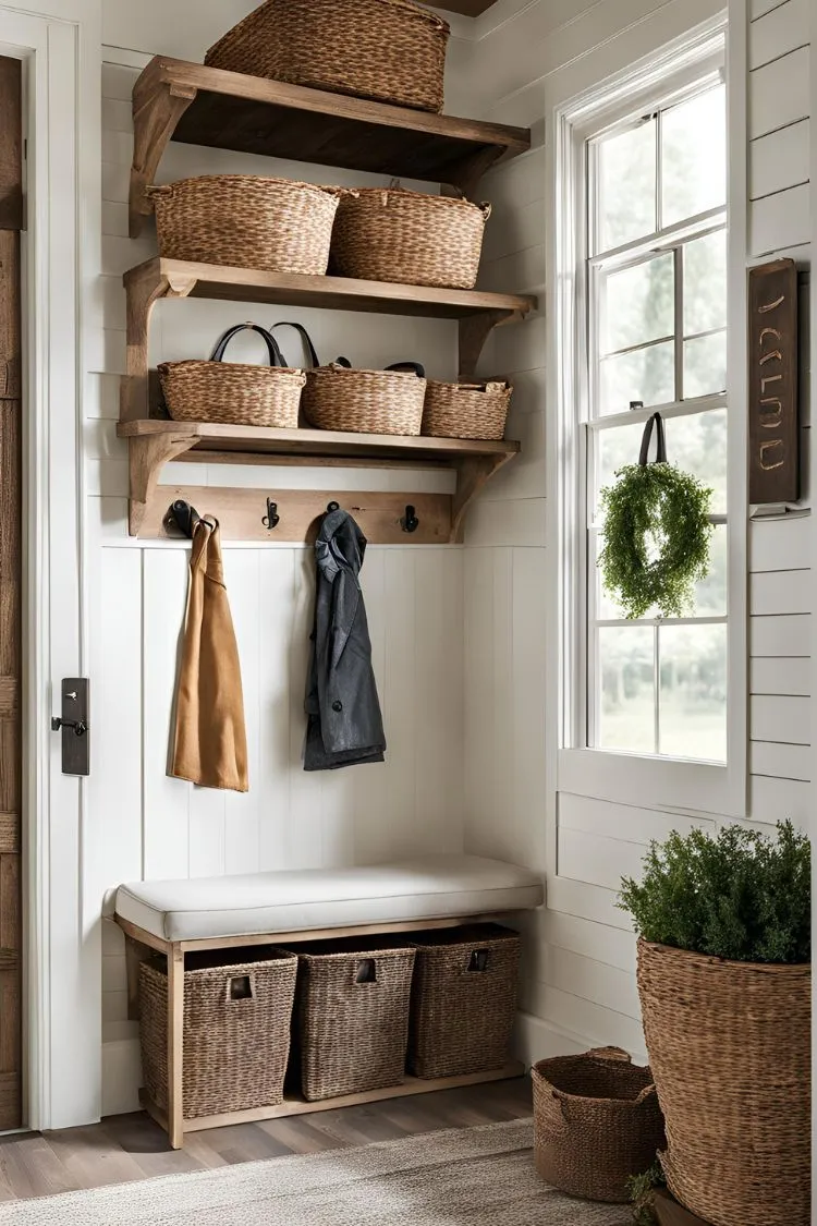 Open Shelving and Wooden Baskets