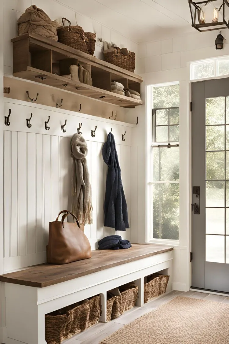 Shiplap Walls With Rustic Hooks