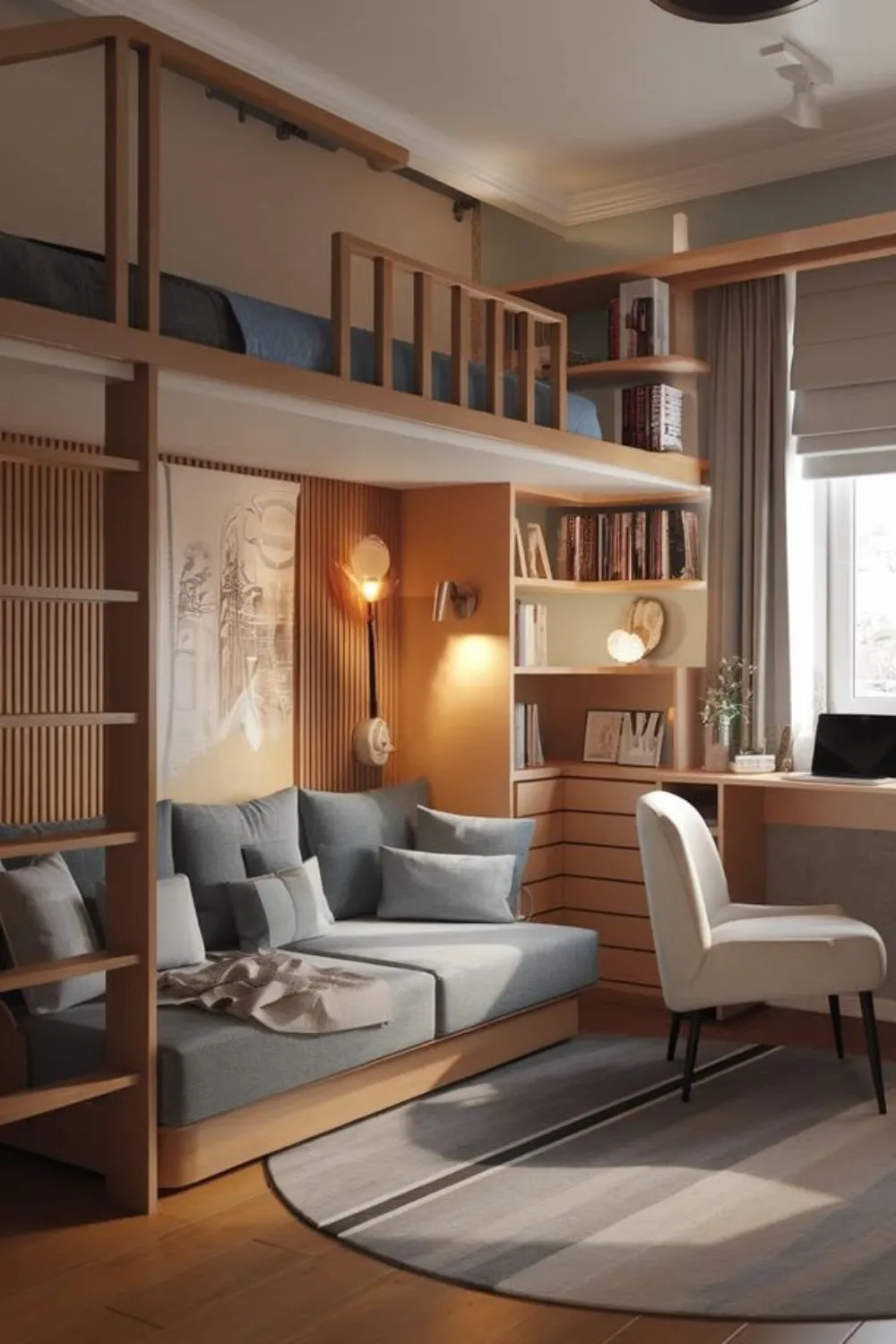 Smart Space Division Loft Bedroom Design Ideas