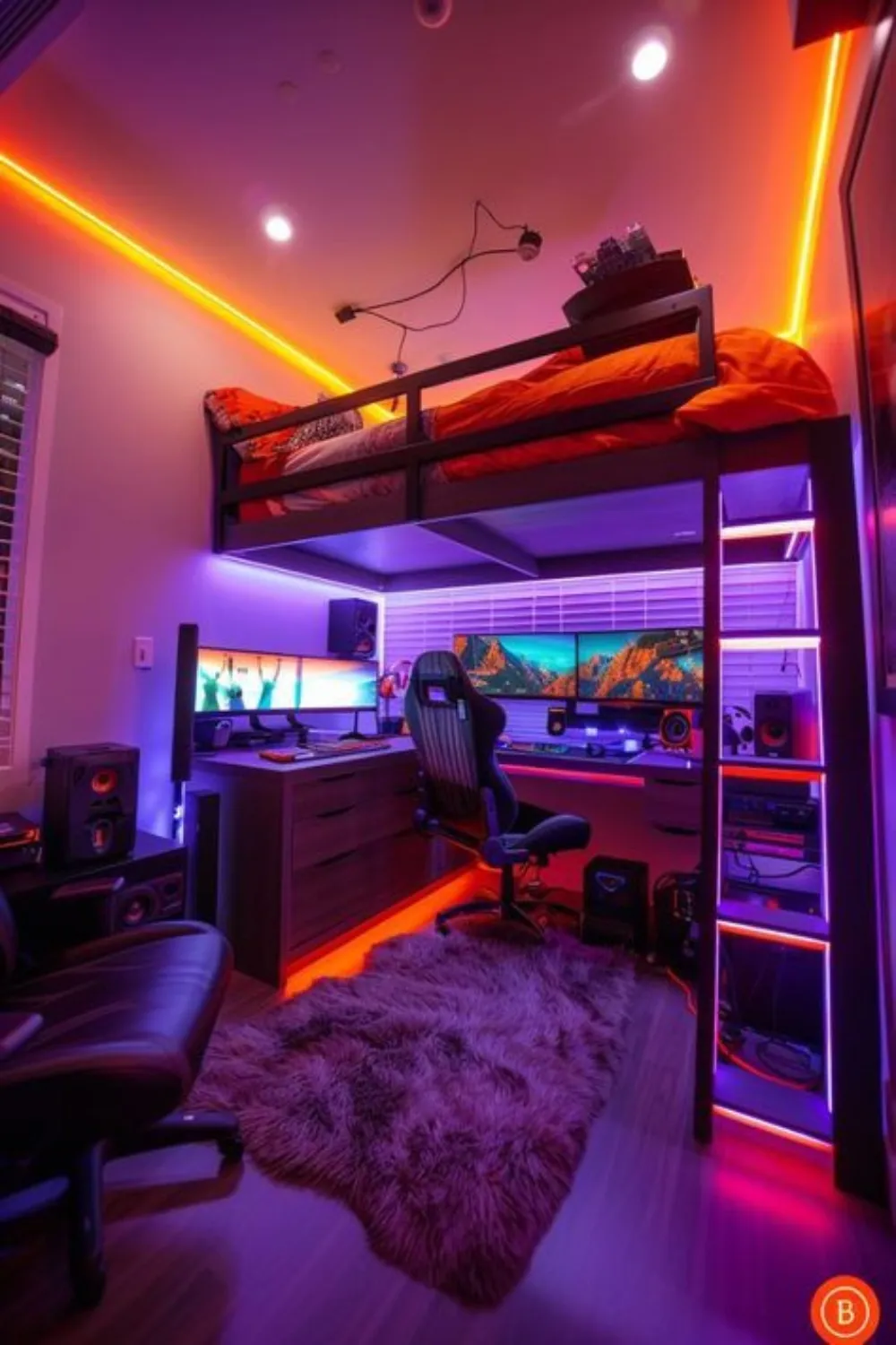 Tech-Savvy Setup Loft Bedroom Design