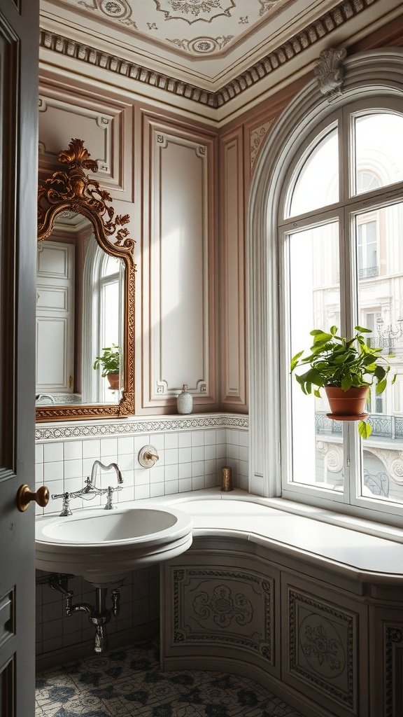 Elegant French-Inspired Parisian Bathroom Design