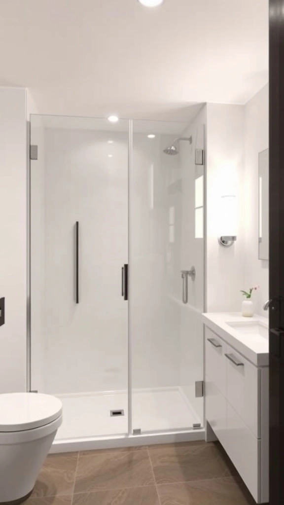 1 linear layout with walk in shower