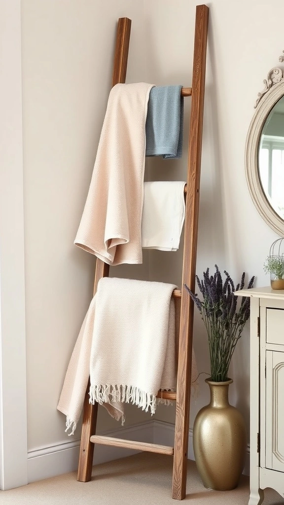 4 vintage ladder towel storage 1